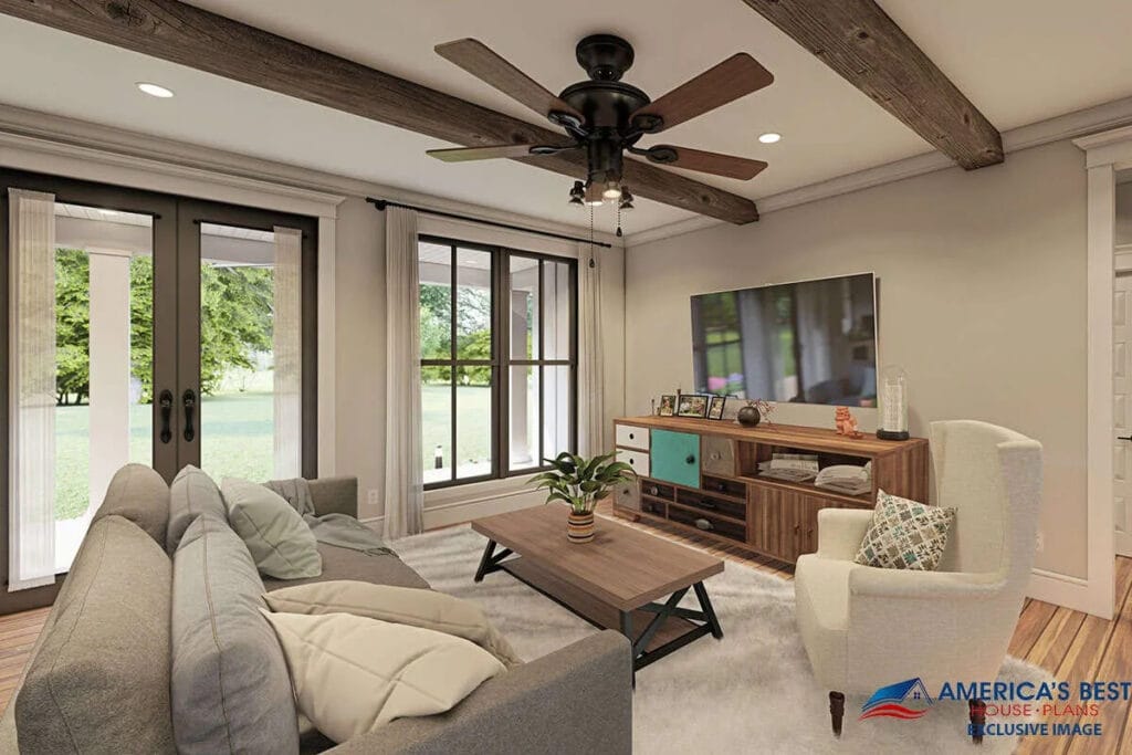 living room design of a custom home