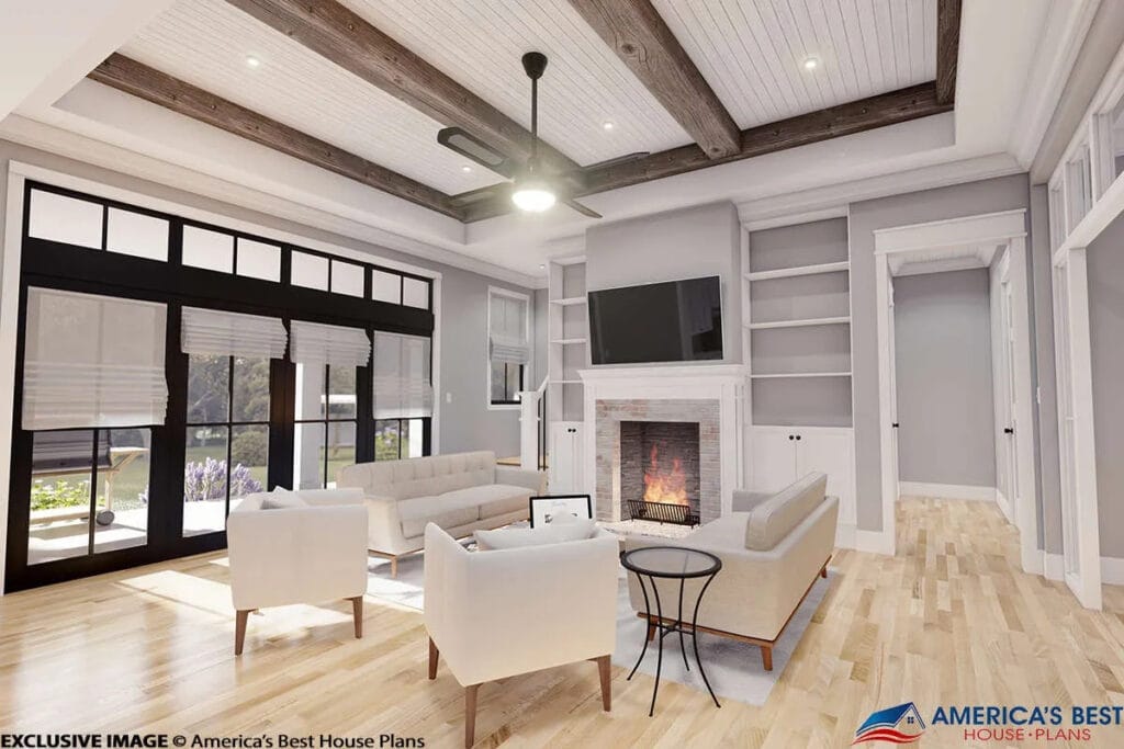 design of a great room on a custom built home