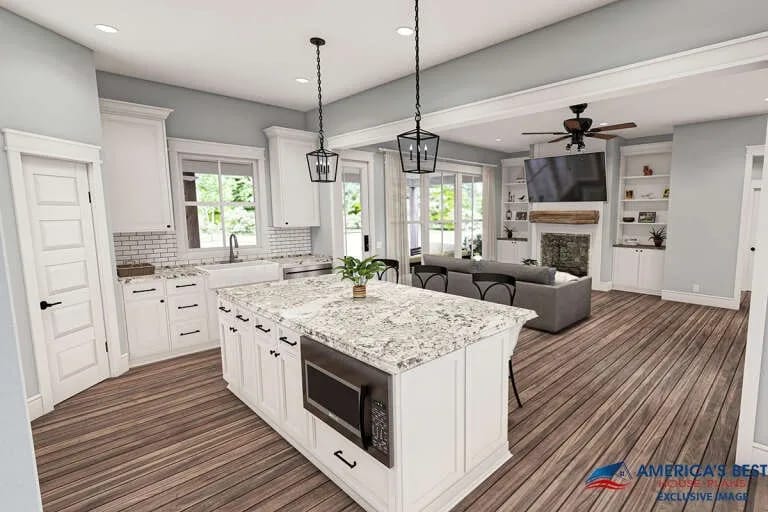 custom design for a kitchen and great room
