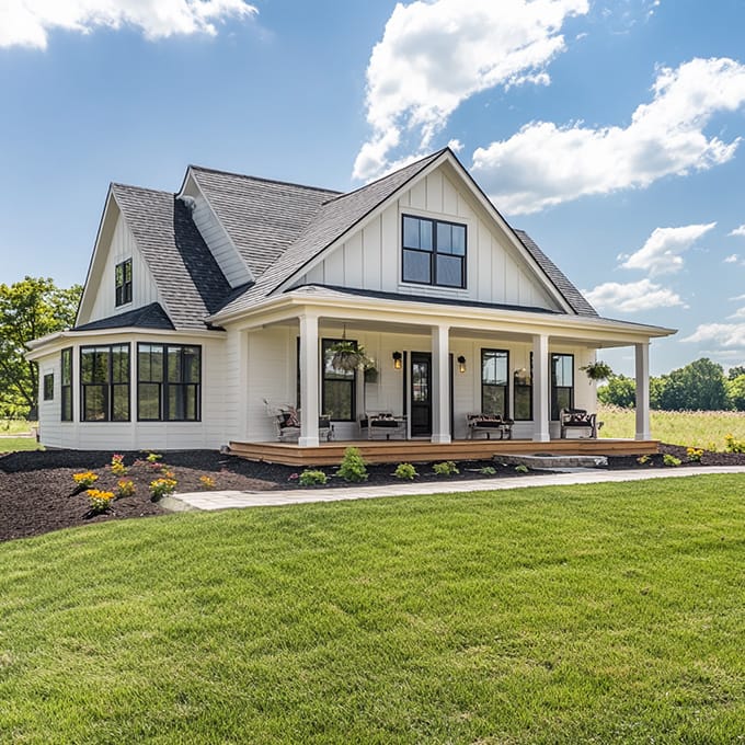 new farm style single story home